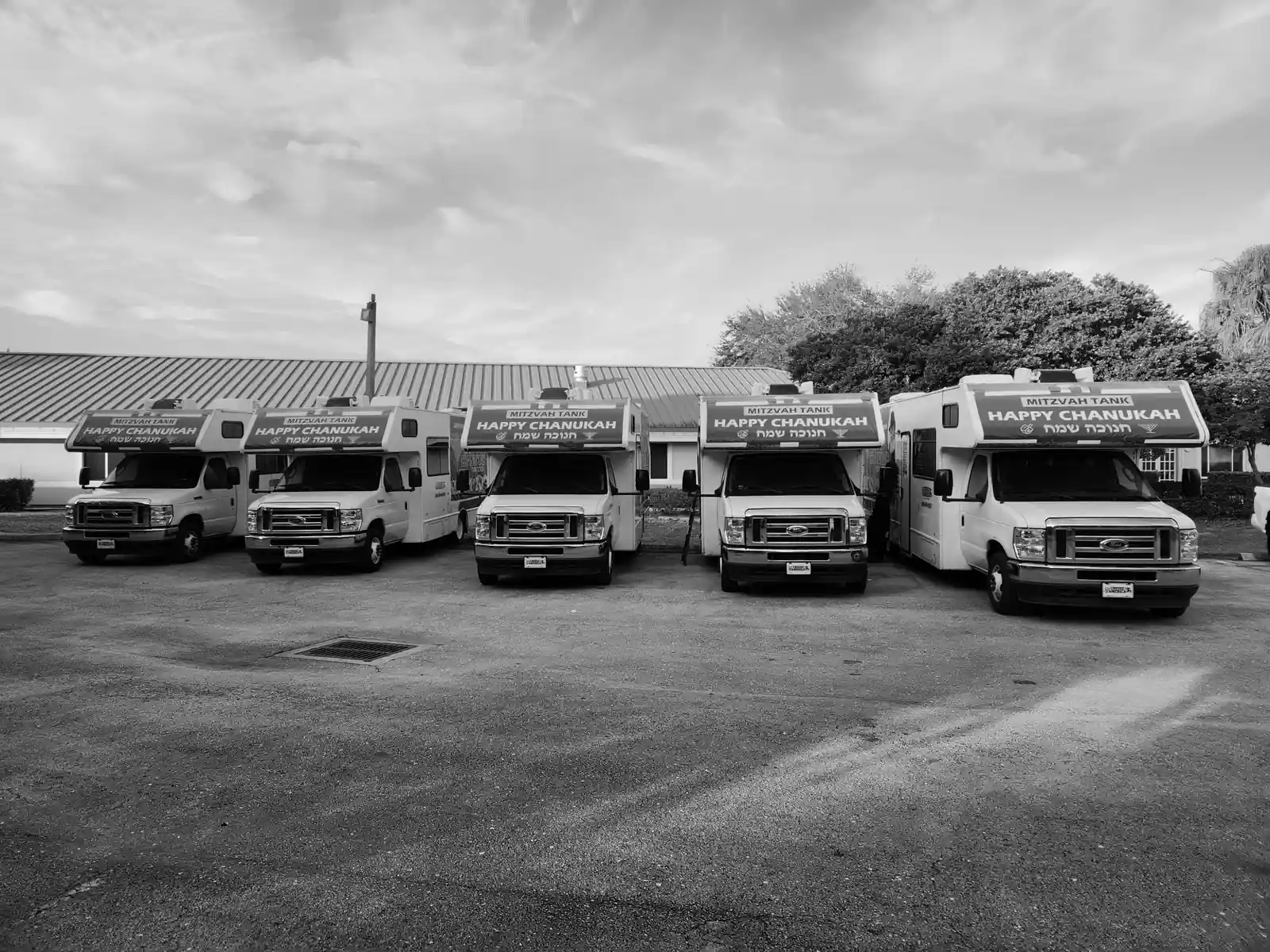 Mitzvah Tanks parked in a row
